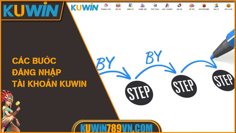 Các bước đăng nhập tài khoản KUWIN